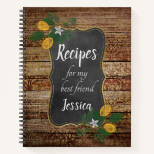 Cuaderno Recetas personalizadas para mi mejor amigo en Brow