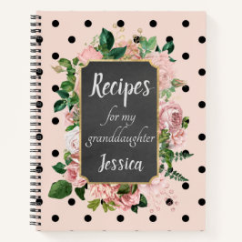 Cuaderno Recetas personalizadas para mi nieta rosada