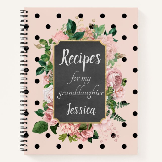 Cuaderno Recetas personalizadas para mi nieta rosada (Anverso)