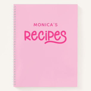 Cuaderno Recetas personalizadas rosa y fucsia