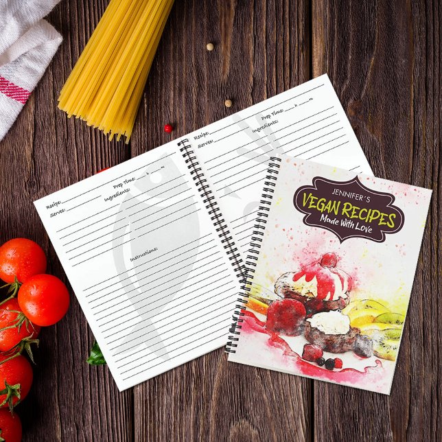 Cuaderno Recetas Vegan personalizados Hechas Con Amor (Subido por el creador)