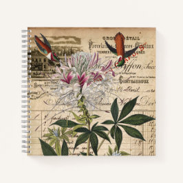 Cuaderno Recibo floral francés vintage personalizado