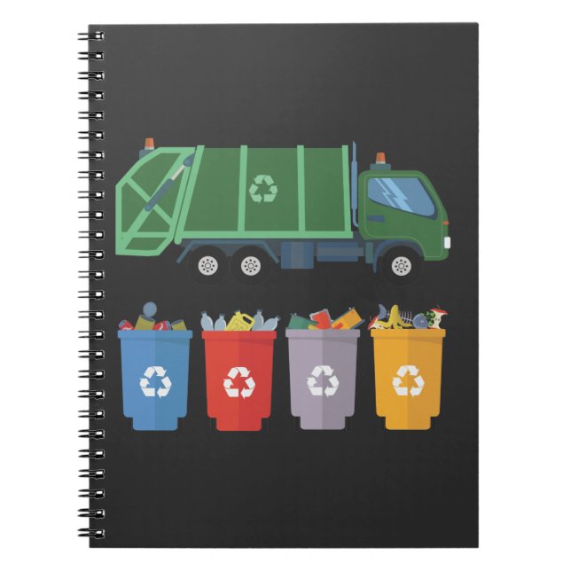 Cuaderno Reciclaje de basura en camiones de niños (Frente)
