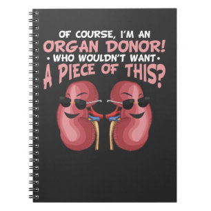 Cuaderno Reciclaje de órganos se pone bien donante de riñ
