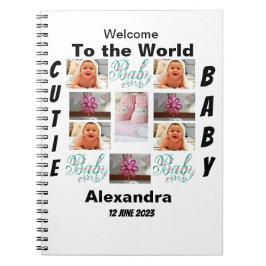 Cuaderno Recién nacido personalizado 11 Collage de fotos