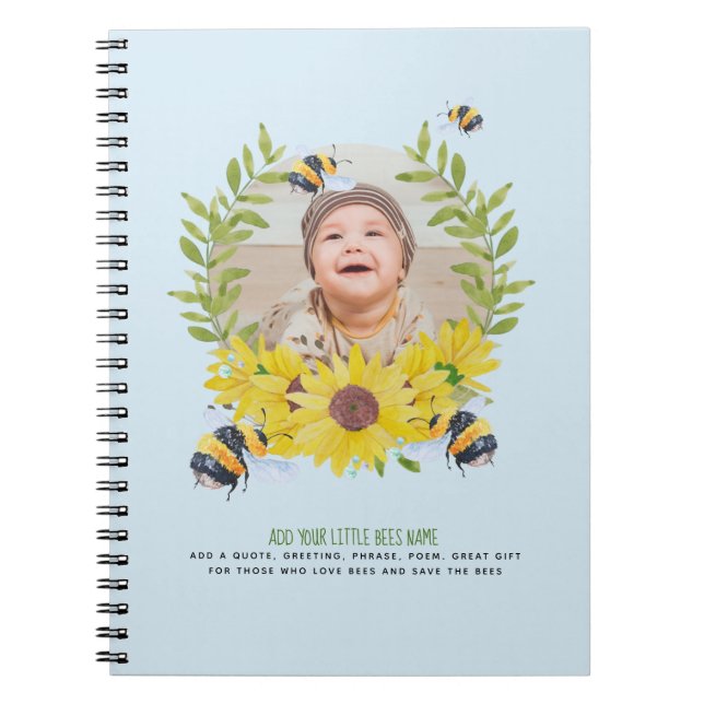 Cuaderno RECIÉN NACIDO PRESUPUESTO FOTO Regalos Abejas gira (Frente)