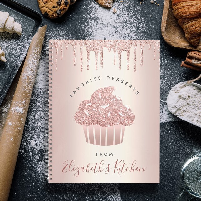 Cuaderno Recipe Cookbook Cupcake Bakery Rosa Purpurina de o (Subido por el creador)