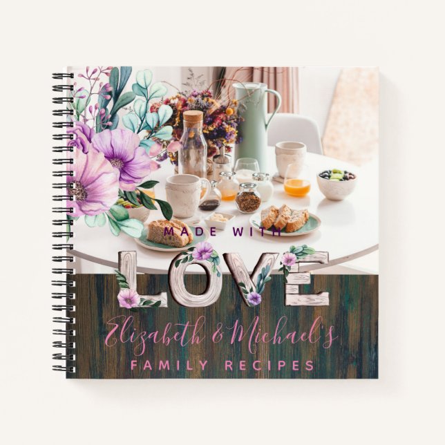 Cuaderno RECIPES - Familia de fotos de novias recién casada (Anverso)