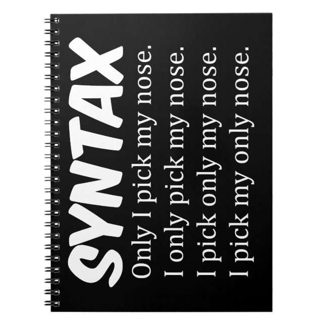 Cuaderno Recogida de nariz divertida con sintaxis (Frente)