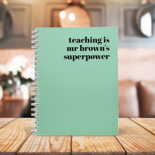 Cuaderno Reconocimiento docente regalo Retro Superpoder Ver