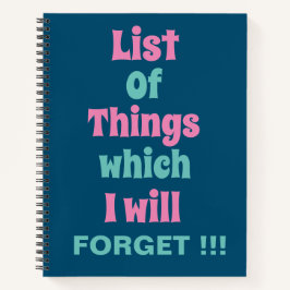 Cuaderno Recordatorio gracioso para que la gente olvidadiza