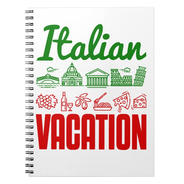Cuaderno Recorrido italiano de viajes de vacaciones a Itali (Frente)