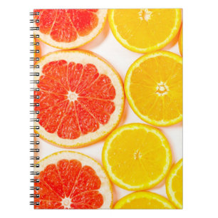 Cuaderno Recortes de cítricos de color gradiente en fondo b