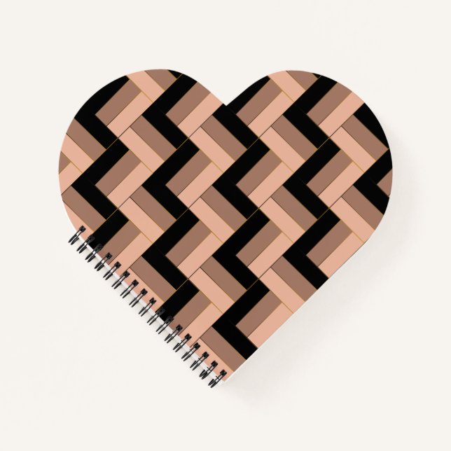 Cuaderno Rectángulos geométricos de Mocha negra marrón (Anverso)