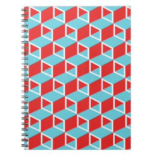 Cuaderno Recuadro de cubo coloreado isométrico con un fondo