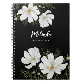 Cuaderno Recubrimiento botánico de las flores de cosmos bla
