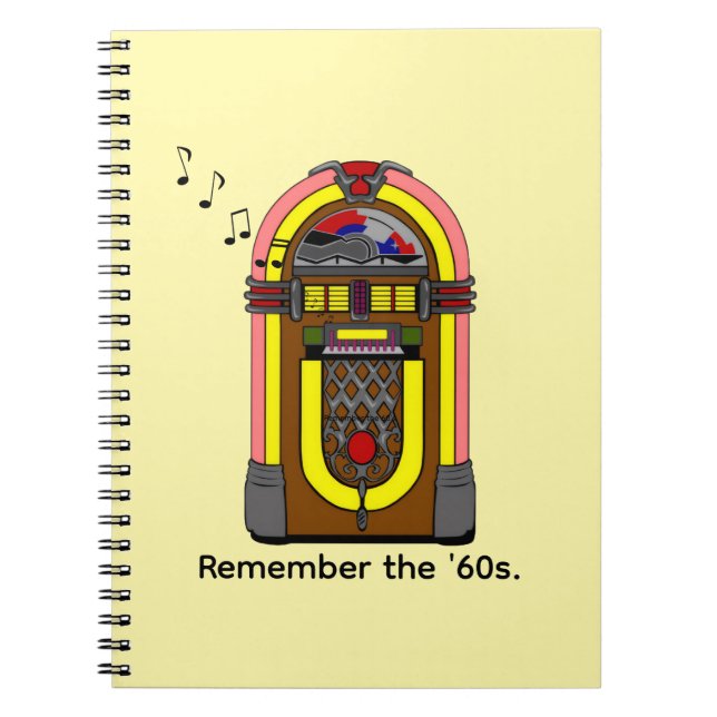 Cuaderno Recuerda los años 60 y la música Jukebox. (Frente)