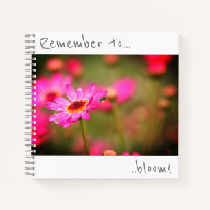 Cuaderno Recuerde florecer Bloc de notas de flores rosadas