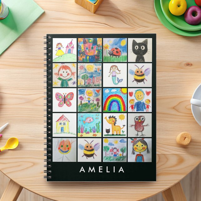 Cuaderno Recuerdo de Arte Infantil 20 Dibujos Collage (Turn your child’s precious drawings into a cherished keepsake with this personalized notebook.)