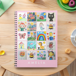 Cuaderno Recuerdo de Arte Infantil Colaje de 20 Dibujos