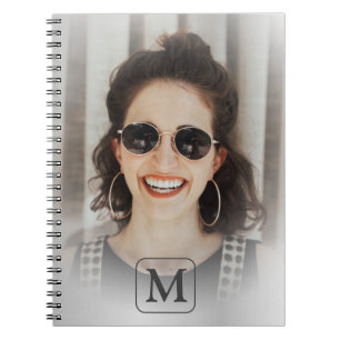 Cuaderno Recuerdo de Foto Gris Plata Monograma