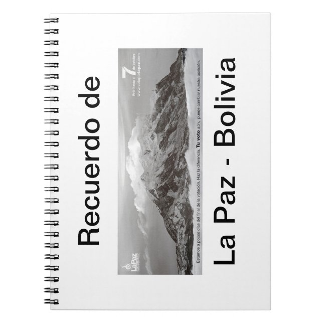 Cuaderno Recuerdo de Las Paz (Frente)