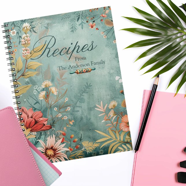Cuaderno Recuerdo de Receta Familiar Floral BOHO  (Subido por el creador)