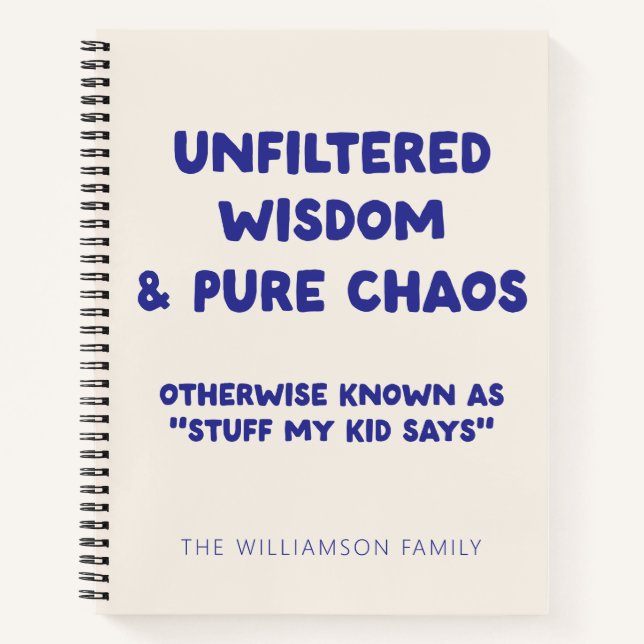 Cuaderno Recuerdo Personalizado de Cita Divertida de un Niñ (Anverso)