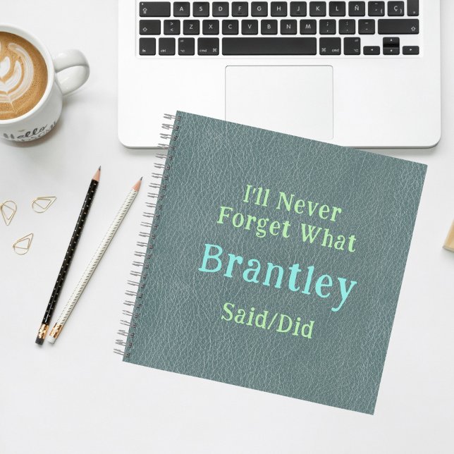 Cuaderno Recuerdo Verde Inolvidable de los Niños (I'll Never Forget)