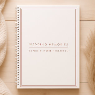 Cuaderno Recuerdos bodas Elegantes Faux Rosa Gold y White