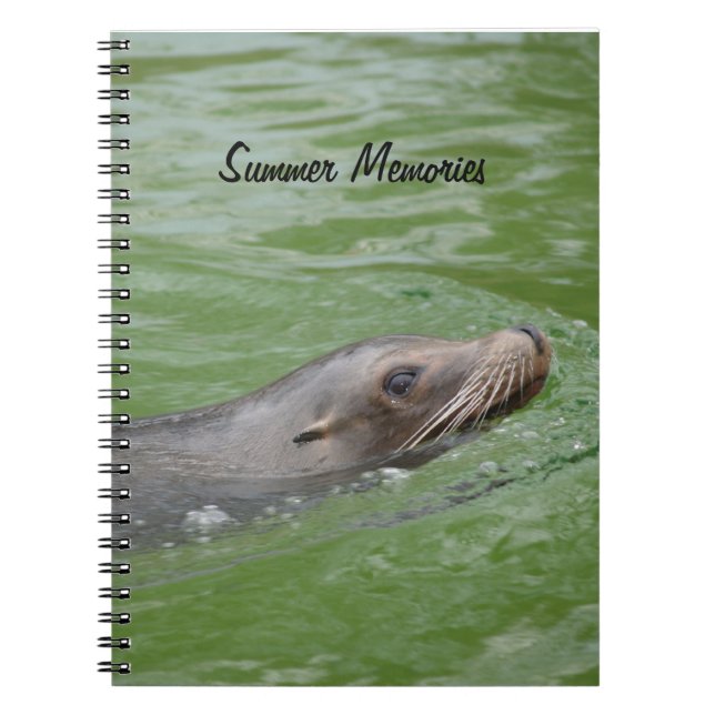 Cuaderno Recuerdos de verano de leones marinos (Frente)