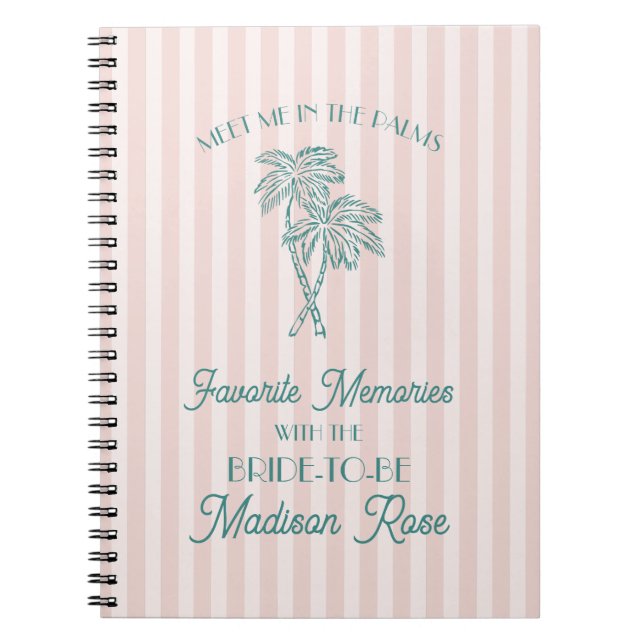 Cuaderno Recuerdos Favoritos de Pink Palm Springs con la No (Frente)