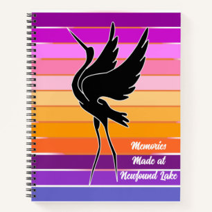Cuaderno Recuerdos hechos en el lago Sunrise Sunset Bird