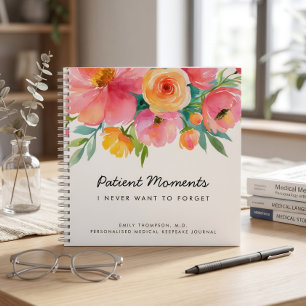 Cuaderno Recuerdos médicos de momentos de pacientes florale
