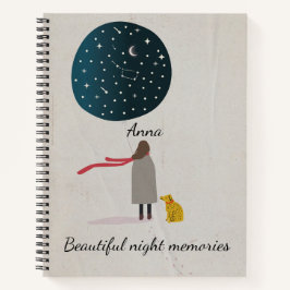 Cuaderno Recuerdos nocturnos de belleza personalizada