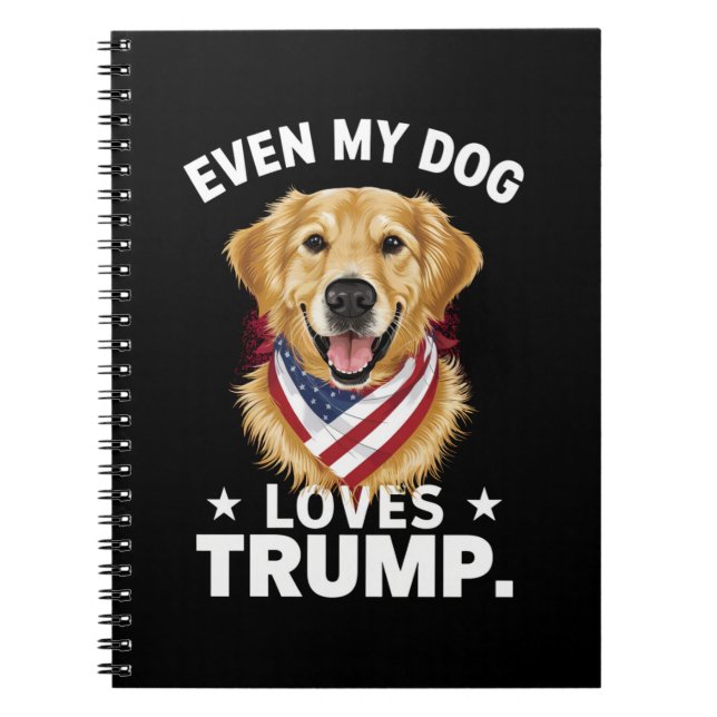 Cuaderno Recupera incluso mi perro ama la bandera de Trump  (Frente)