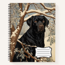 Cuaderno Recuperación de Labrador Negro en invierno