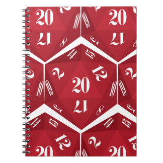 Cuaderno Red-20-Sided-Dice-Pattern