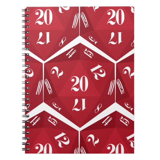 Cuaderno Red-20-Sided-Dice-Pattern (Frente)