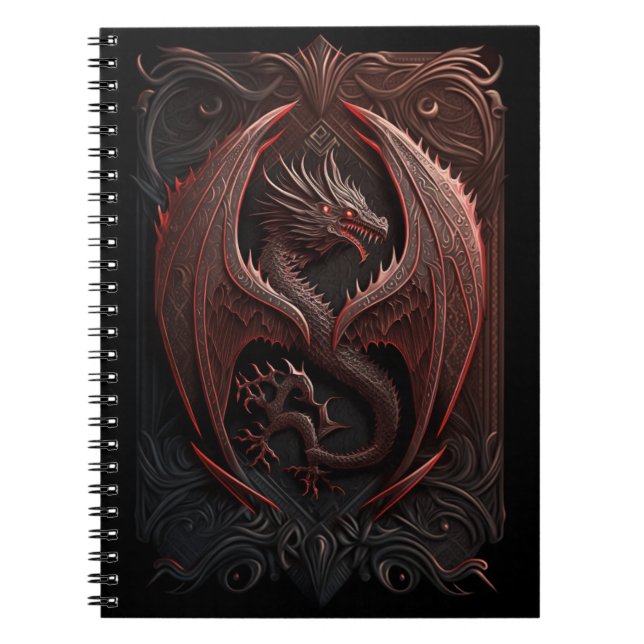 Cuaderno Red and Black Dragon Spiral Photo Notebook (Frente)