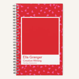 Cuaderno Red and Pink Floral Notebook