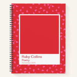 Cuaderno Red and Pink Floral Notebook