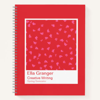 Cuaderno Red and Pink Floral Notebook