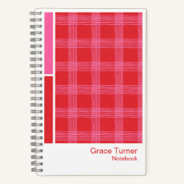 Cuaderno Red and Pink Illustrated Plaid Vertical Palette