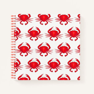 Cuaderno Red Baltimore Maryland Crab Beach Ocean