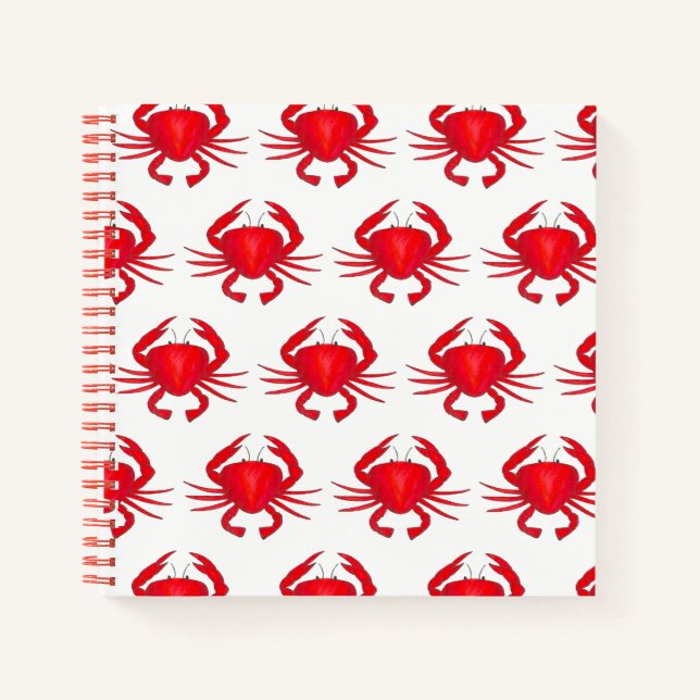 Cuaderno Red Baltimore Maryland Crab Beach Ocean (Anverso)