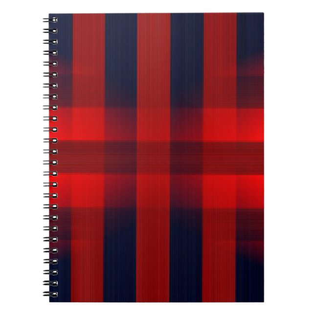 Cuaderno Red Bokeh Buffalo Plaid (Frente)