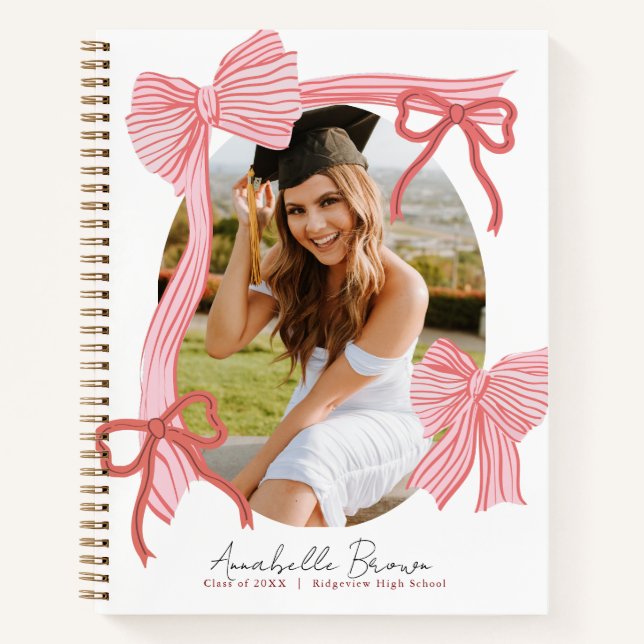 Cuaderno Red Bows Photo Graduation Guest Book (Anverso)