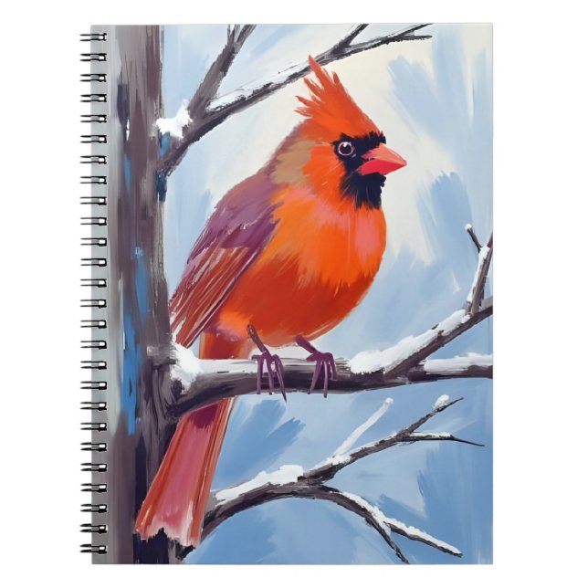 Cuaderno Red Cardinal Winter Watercolor (Frente)
