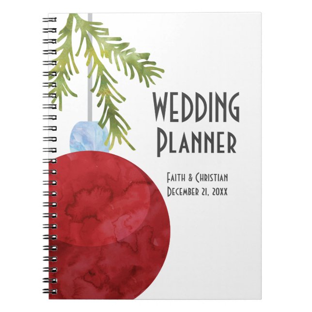 Cuaderno Red Christmas Ornament, Wedding Planner (Frente)
